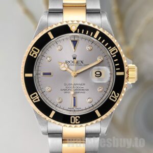 Rolex Submariner 40mm 16613 Men's Oyster Bracelet Grey Dial
