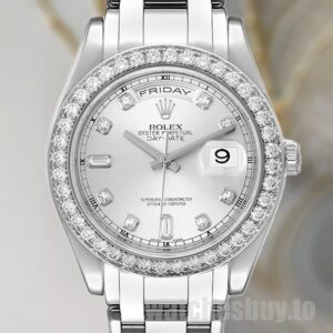 Rolex Pearlmaster Unisex 36mm 18946 Silver-tone Silver Dial