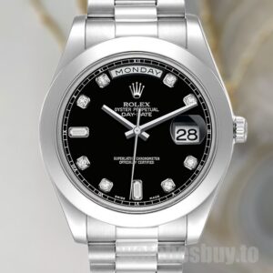 Rolex Day-Date Men's 218206 41mm Silver-tone
