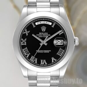 Rolex Day-Date Men's 218206 41mm Black Dial Automatic