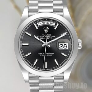 Rolex Day-Date Men's m228206-0031 40mm Black Dial President Bracelet