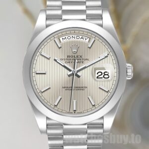 Rolex Day-Date 40mm m228206-0034 Men's Silver-tone Silver Dial