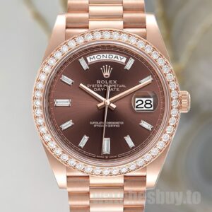 Rolex Day-Date 40mm Men's m228345rbr-0006 Rose Gold-tone Brown Dial