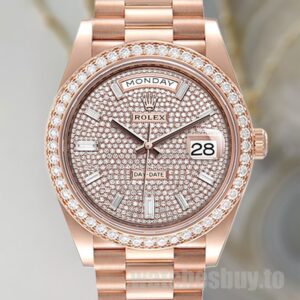 Rolex Day-Date 40mm Men's m228345rbr-0002 Diamond Paved Dial