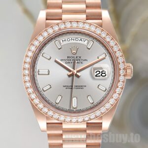 Rolex Day-Date Men's m228345rbr-0007 40mm Rose Gold-tone Grey Dial
