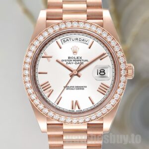 Rolex Day-Date 40mm Men's m228345rbr-0012 Watch White Dial
