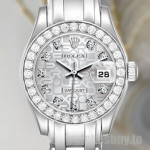 Rolex Pearlmaster Ladies 80299-0073 29mm Silver Jubilee Dial Bracelet