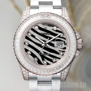Rolex Datejust Men's 40mm 116200 Silver-tone Diamond Wave Dial