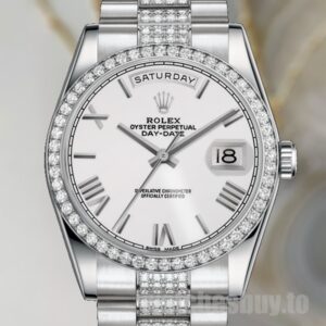 Rolex Day-Date Men's 118346 36mm Watch Silver-tone