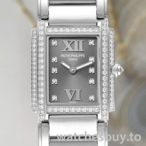 Patek Philippe Twenty-4 4908/200G-001 27mm Ladies Grey Dial Silver-tone
