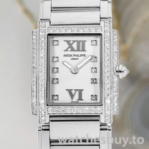 Patek Philippe Twenty-4 4908/200G-011 Ladies 27mm White Dial Silver-tone