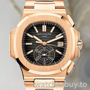Patek Philippe Nautilus 5980/1R-001 Men's 40mm Black Dial Rose Gold-tone