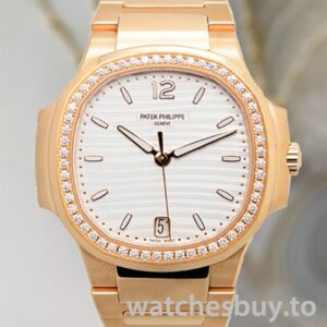 Patek Philippe Nautilus Ladies 7118/1200R-001 32mm Bracelet Rose Gold-tone