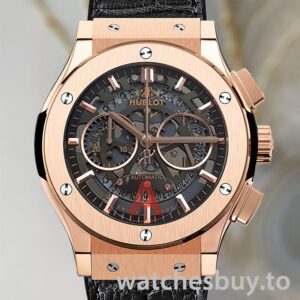 Hublot Classic Fusion Men 44mm 525.OX.0180.LR Leather Strap Skeleton Dial