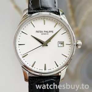 Patek Philippe Calatrava 5227G-001 40mm Men's Automatic Leather Strap