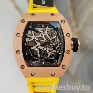 Richard Mille RM35 Around 48*40mm Men RM35-022 Rubber Band Skeleton Dial