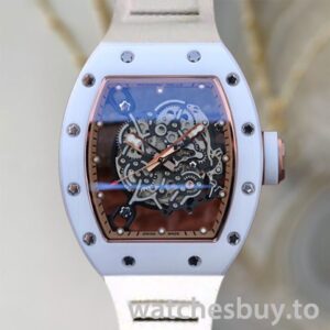 Richard Mille RM055 RM055-006 Men Around 50*42mm Ceramics Bezel Transparent Dial