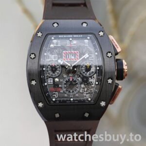 Richard Mille RM011 Around 50*40mm Men RM011-005 Black Rubber Band