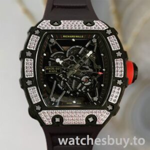 Richard Mille RM35-02 RM35-02-020 Around 50*42mm Men Rubber Band Diamond Bezel