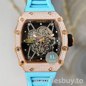 Richard Mille RM35-02 RM35-02-029 Men Around 45mm Transparent Dial Rose Gold-tone