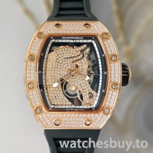 Richard Mille RM52-02 Around 43mm RM52-02-009 Men Rose Gold-tone/Silver-tone