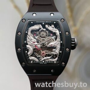 Richard Mille RM57-01 RM57-01-003 Men Around 50*40mm Silver Dragon and Phoenix Dial Black