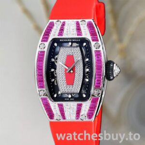 Richard Mille RM 07-01 Ladies 31*45mm RM 07-01-014 Red With Diamonds Dial Rubber Band