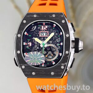 Richard Mille RM 62-01 RM 62-01-009 50*42mm Men Carbon Fiber Rubber Band