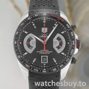 Tag Heuer Grand Carrera CAV511C.FT6016 Men's 43mm Rubber Band Black Dial