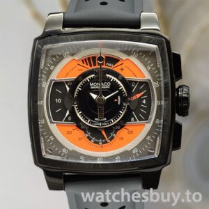 Tag Heuer Monaco 43mm MonacoBKAR-004 Men Quartz Rubber Band
